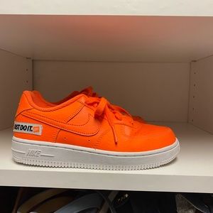 Orange Nike Air Force ones